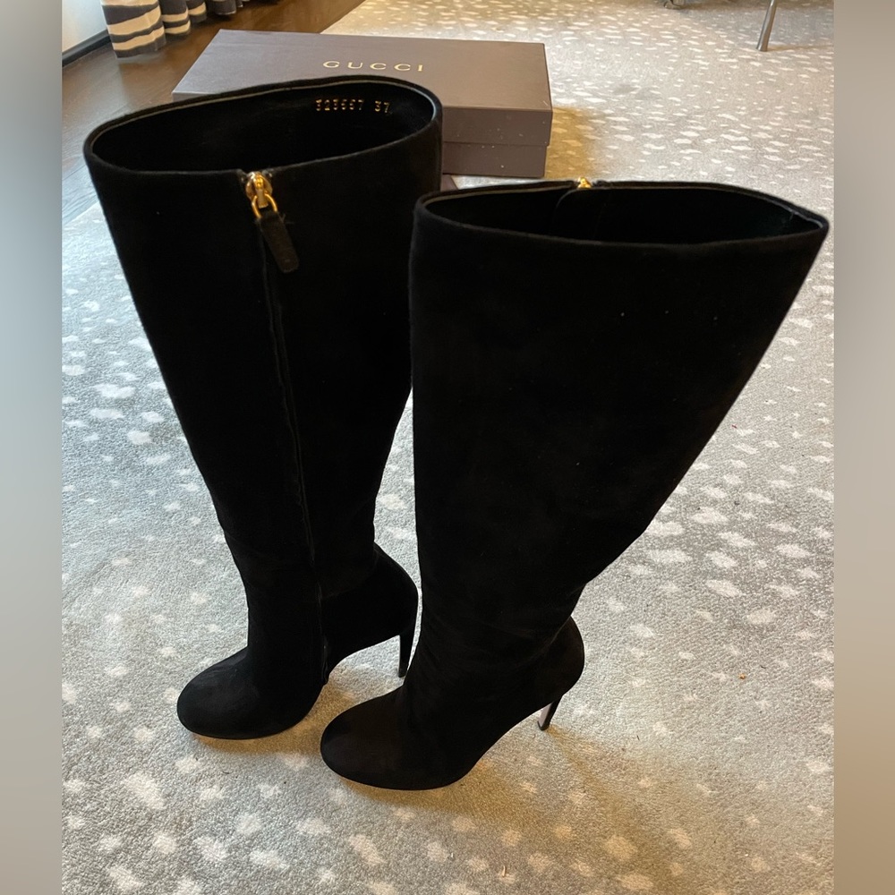 Gucci Black Suede Boots